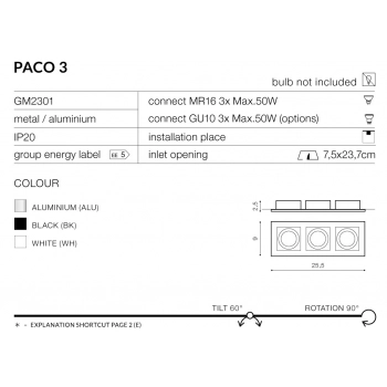 PACO 3 Black GM2301 BK + LED GRATIS