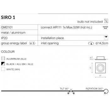 SIRO 1 White GM2101 WH + LED GRATIS