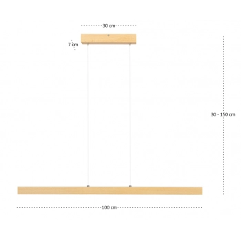 Nerwa lampa wisząca LED 15W 1615lm 2900K jesionowa L100KB-3K-ESCHE