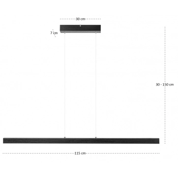 Nerwa lampa wisząca LED 21W 2200lm 2900K czarna L115KB-3K-SCHWARZ