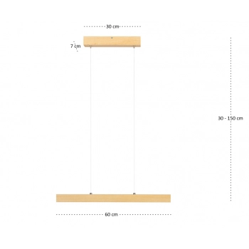 Nerwa lampa wisząca LED 9W 935lm 2900K jesionowa L60KB-3K-ESCHE