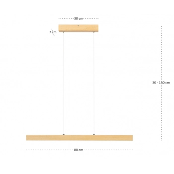 Nerwa lampa wisząca LED 12W 1275lm 2900K jesionowa L80KB-3K-ESCHE