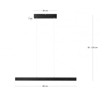 Nerwa lampa wisząca LED 12W 1275lm 2900K czarna L80KB-3K-SCHWARZ
