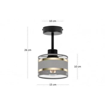 Witeliusz lampa sufitowa 1xE27 czarna T-1010SC-GR