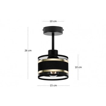 Witeliusz lampa sufitowa 1xE27 czarna T-1010SC-SC