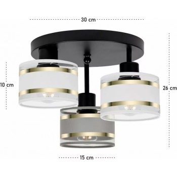 Witeliusz lampa sufitowa 3xE27 czarna T-3030SC-WEGRWE