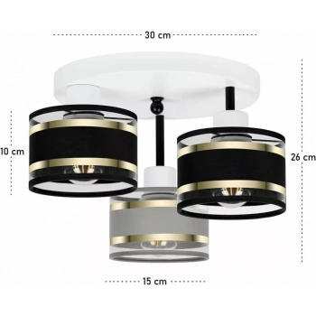 Witeliusz lampa sufitowa 3xE27 biała T-3030WE-SCGRSC