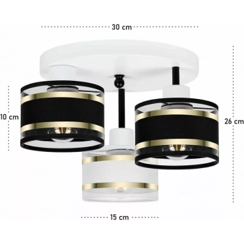 Witeliusz lampa sufitowa 3xE27 biała T-3030WE-SCWESC