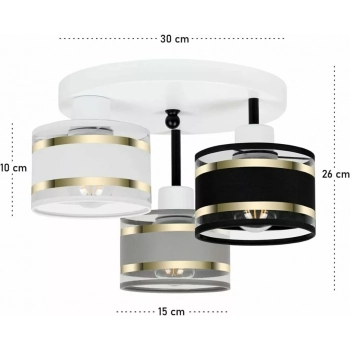 Witeliusz lampa sufitowa 3xE27 biała T-3030WE-WEGRSC