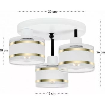Witeliusz lampa sufitowa 3xE27 biała T-3030WE-WEWEWE