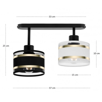 Witeliusz lampa sufitowa 2xE27 czarna T-3306SC-SCWE