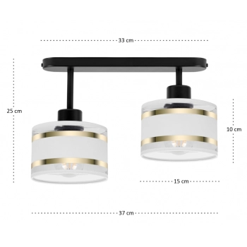Witeliusz lampa sufitowa 2xE27 czarna T-3306SC-WEWE