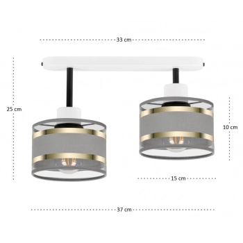 Witeliusz lampa sufitowa 2xE27 biała T-3306WE-GRGR