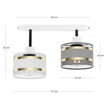 Witeliusz lampa sufitowa 2xE27 biała T-3306WE-GRWE