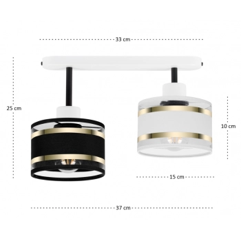Witeliusz lampa sufitowa 2xE27 biała T-3306WE-SCWE