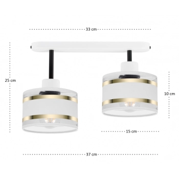 Witeliusz lampa sufitowa 2xE27 biała T-3306WE-WEWE