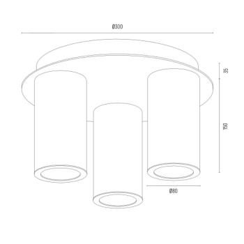 Hampton lampa sufitowa 3xE14 6304