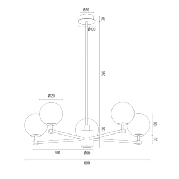 Paloma lampa wisząca 5xE14 2184