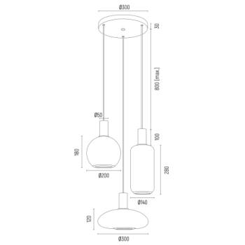 Sagunto Plus lampa wisząca 3xE27 6323