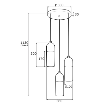 Burgos lampa wisząca 3xE27 1465