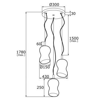 Cadiz lampa wisząca 3xE27 1464