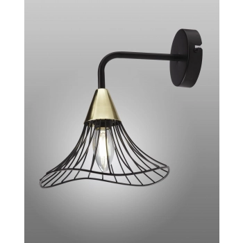 Alura lampa ścienna, kinkiet E14 czarny złoty W9005 Auhilon