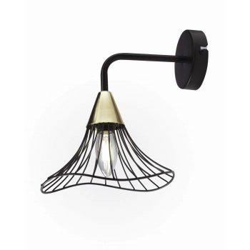 Alura lampa ścienna, kinkiet E14 czarny złoty W9005 Auhilon
