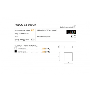 Falco 12 LED 12W 1020lm 4000K lampa sufitowa biała