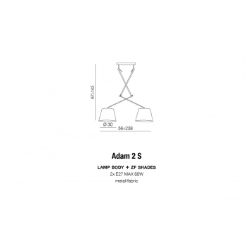 Adam 2 S Grey lampa sufitowa E27 MD2299-2S GR + LED GRATIS