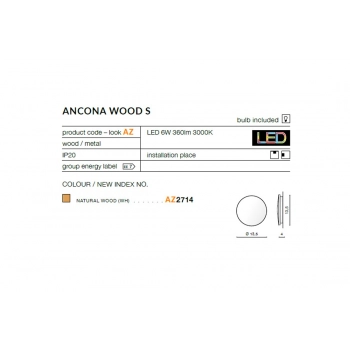 Ancona Wood S LED kinkiet drewno
