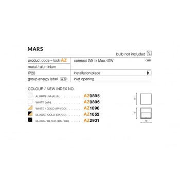 MARS kinkiet G9 czarny + LED GRATIS