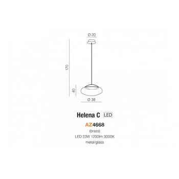 Helena C lampa wisząca LED 23W 1200lm mosiądz