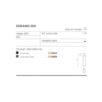 Sorano 500 DGR IP54 lampa stojąca E27 szara