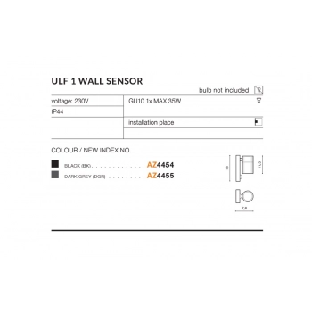 Ulf Sensor IP44 GU10 kinkiet czarny