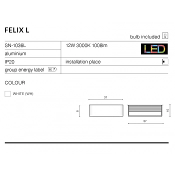 Felix L biały kinkiet LED SN-1036L