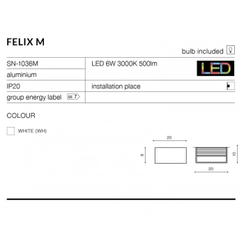 Felix M biały kinkiet LED SN-1036M