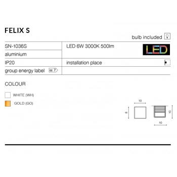 Felix S biały kinkiet LED SN-1036SWH