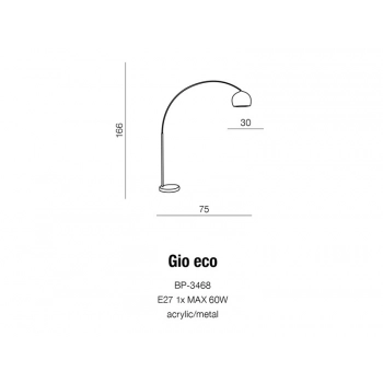 Gio Eco lampa podłogowa E27 BP-3468 + LED GRATIS