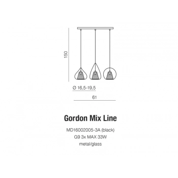 Gordon mix lampa wisząca G9 MD16002005-3A + LED GRATIS