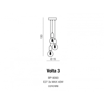 Volta 3 lampa wisząca E27 BP-9093 + LED GRATIS