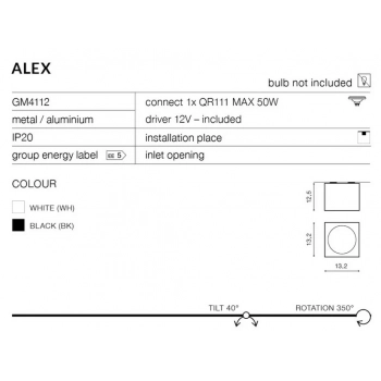 Alex czarny GM4112 BK G53 + LED GRATIS