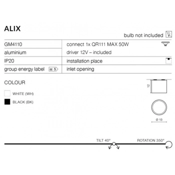 Alix biały GM4110 WH G53 + LED GRATIS