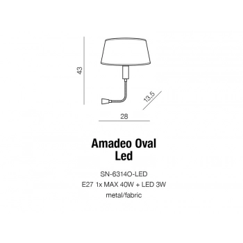 Amadeo LED Oval White E27 SN-6314O-LED