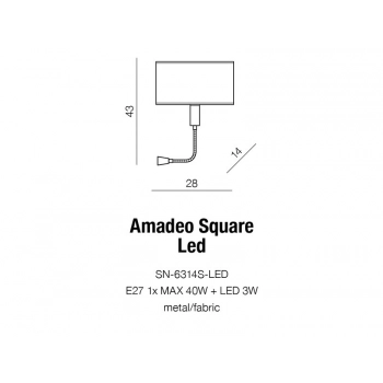 Amadeo LED Square White E27 SN-6314S + LED GRATIS