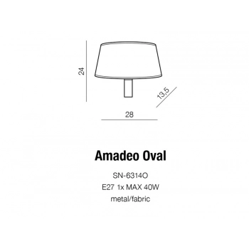 Amadeo Oval White E27 SN-6314O + LED GRATIS
