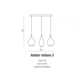 Amber Milano 2285-3P G9 + LED GRATIS