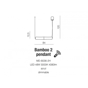 Bamboo 2 pendant lampa wisząca LED MB-8036-2H