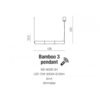 Bamboo 3 pendant lampa wisząca LED MB-8036-3H