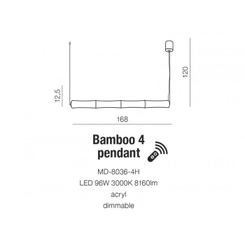 Bamboo 4 pendant lampa wisząca LED MB-8036-4H
