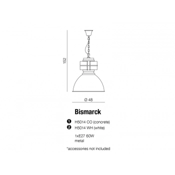 Bismarck Concrete lampa wisząca E27 H5014 CO + LED GRATIS